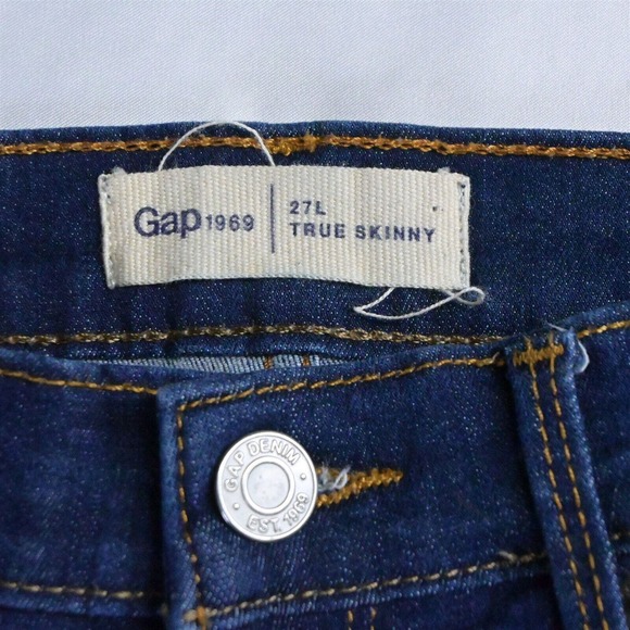 Gap 27 Long True Skinny Dark Wash Stretch Denim Womens Jeans‎ - Picture 3 of 7